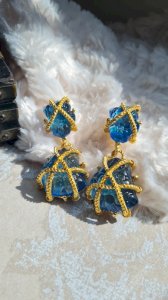 Boucles d oreilles en résine et argent