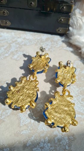 Boucles d oreilles en résine et argent