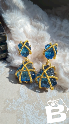 Boucles d oreilles en résine et argent