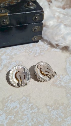 Boucles d oreilles gros strass - clips - vintage