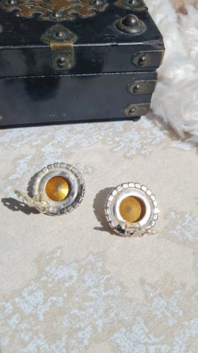 Boucles d oreilles gros strass - clips - vintage