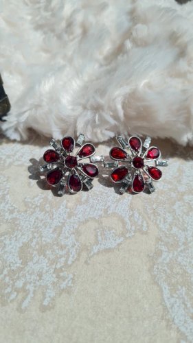 Boucles d oreilles Monet - clips vintage avec strass