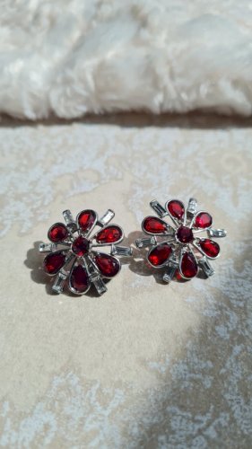 Boucles d oreilles Monet - clips vintage avec strass