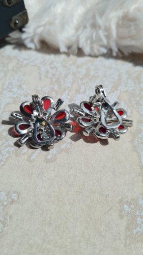 Boucles d oreilles Monet - clips vintage avec strass
