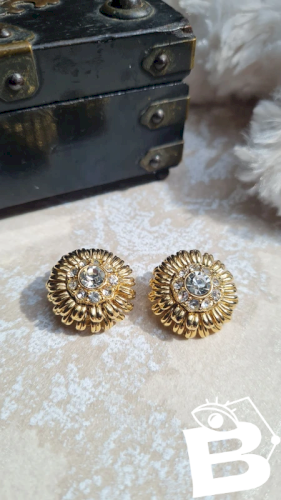 Boucles d oreilles Sphinx -clips strass - vintage