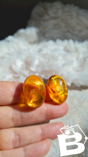 Boucles d oreilles vintage en Ambre - clips