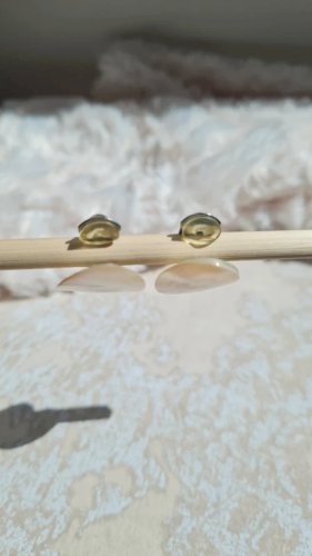 Boucles d oreilles vintage en nacre - clips - langues de chat