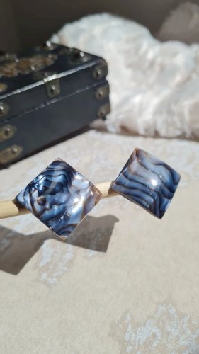 Boucles d oreilles vintage en nacre - clips
