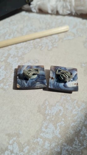 Boucles d oreilles vintage en nacre - clips