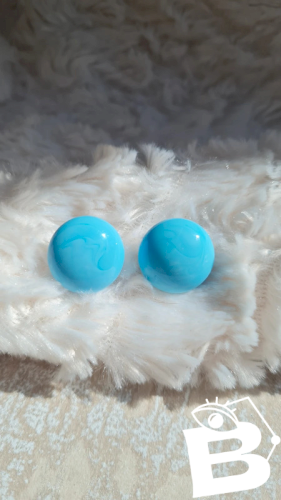 Boucles d oreilles vintage en pâte de verre bleu ciel - clips