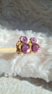 Boucles d oreilles vintage signé JD en pâte de verre - - clips