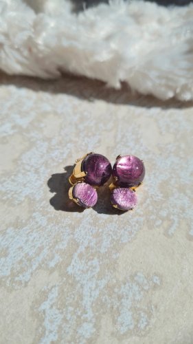 Boucles d oreilles vintage signé JD en pâte de verre - - clips