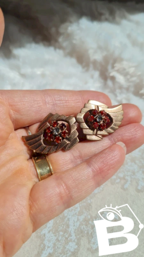 Boucles doreilles- années 40/50 - clips avec strass- bijoux Art Déco