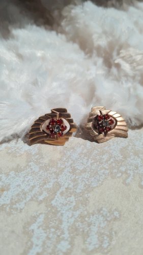 Boucles doreilles- années 40/50 - clips avec strass- bijoux Art Déco