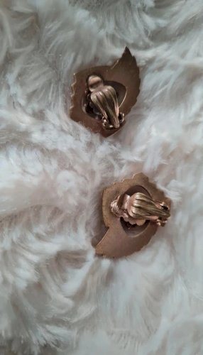 Boucles doreilles- années 40/50 - clipsavec strass- bijoux Art Déco