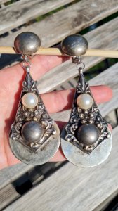 Charlie Laure Paris earrings - clips - oversized - drop earrings - vintage