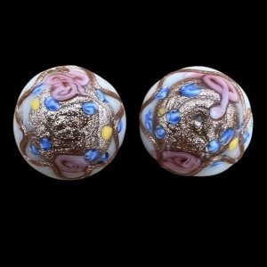 Clip Earrings 1950 Murano Handcrafted Glass Paste Vintage - Retro - Chic