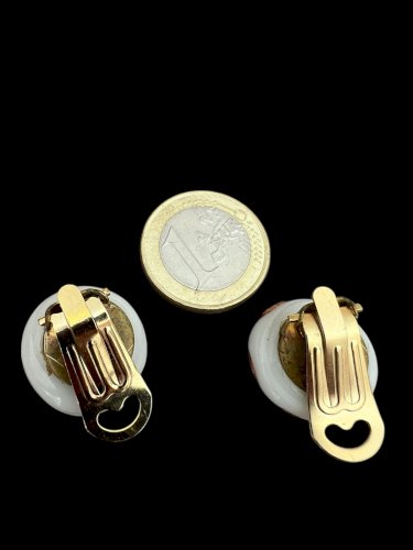 Boucles D’Oreilles Clip 1950 Murano Pâte de Verre fait Main Vintage- Retro- Chic