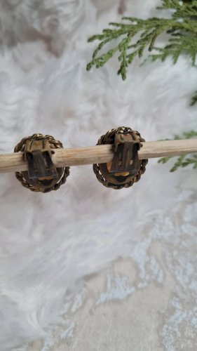 Boucles doreilles - clips anciens années 20 en pâte de verre