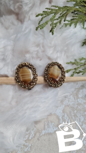 Boucles doreilles - clips anciens années 20 en pâte de verre