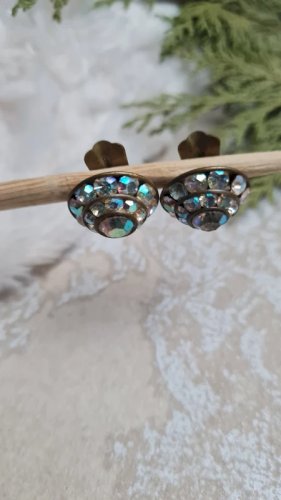 Boucles doreilles - clips anciens et strass boréales années 20-30