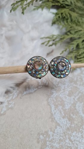 Boucles doreilles - clips anciens et strass boréales années 20-30
