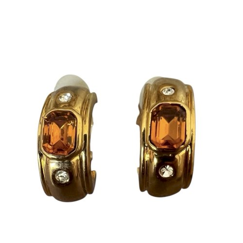Boucles d’oreilles Clips couture vers 1980  Vintage Creoles Cocktail Mode