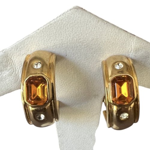 Boucles d’oreilles Clips couture vers 1980  Vintage Creoles Cocktail Mode