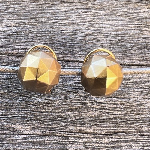 boucles d’oreilles clips Facettées Murat Plaqué Or 1930/1950 Vintage Authentique