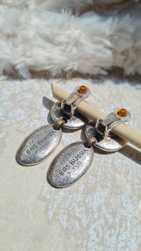 Boucles doreilles - clips GAS Amore en métal argenté
