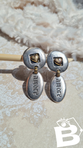 Boucles doreilles - clips GAS Amore en métal argenté