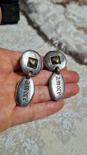 Boucles doreilles - clips GAS Amore en métal argenté