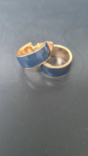 Boucles Doreilles -clips - Monet - clips chic bleu marine - vintage