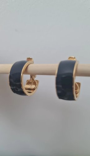 Boucles Doreilles -clips - Monet - clips chic bleu marine - vintage