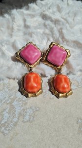 Boucles doreilles- clips pendante Chantal Thomas