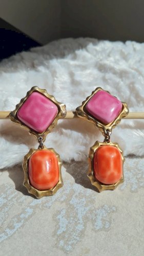 Boucles doreilles- clips pendante Chantal Thomas