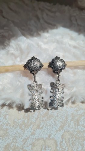 Boucles doreilles - clips vintage articulés en métal argenté