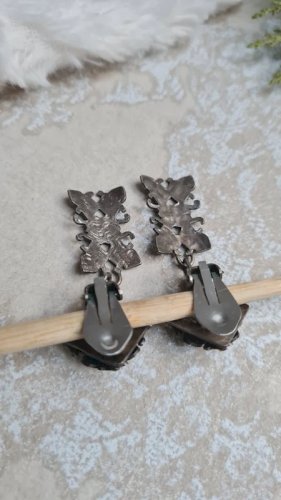 Boucles doreilles - clips vintage articulés en métal argenté