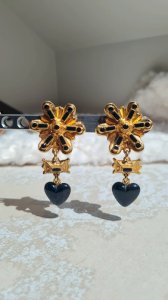 Boucles doreilles - clips vintage articulés