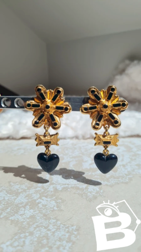 Boucles doreilles - clips vintage articulés
