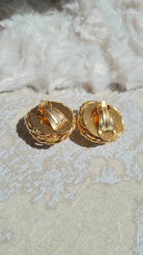 Boucles doreilles - clips vintage doré