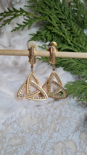 Boucles doreilles - clips vintage  dorés