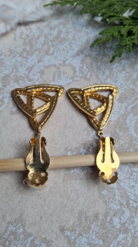 Boucles doreilles - clips vintage  dorés
