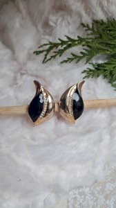 Vintage enameled clip earrings