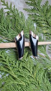 Enamel vintage clip earrings