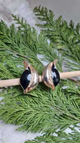 Boucles doreilles - clips vintage émaillés