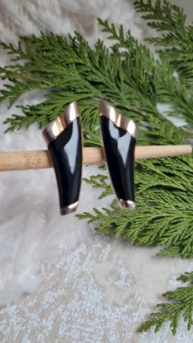 Boucles doreilles - clips vintage émaillés