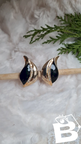 Boucles doreilles - clips vintage émaillés