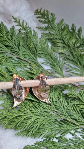 Boucles doreilles - clips vintage émaillés