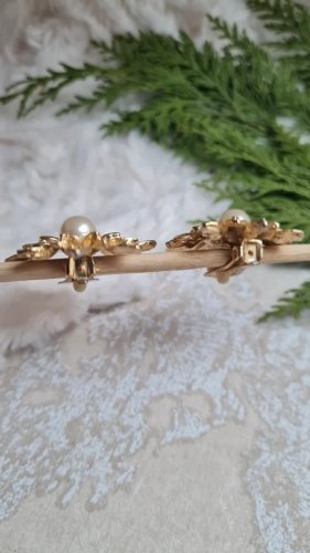 Boucles doreilles - clips vintage en forme de fleurs